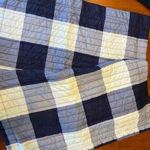 King pillow shams, navy gingham